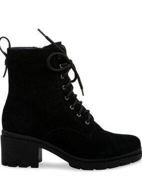 Blondo Black Lace-Up Suede Ankle Boots